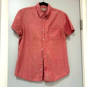 Urban Outfitters Pink Short Sleeve Button Down Shirt